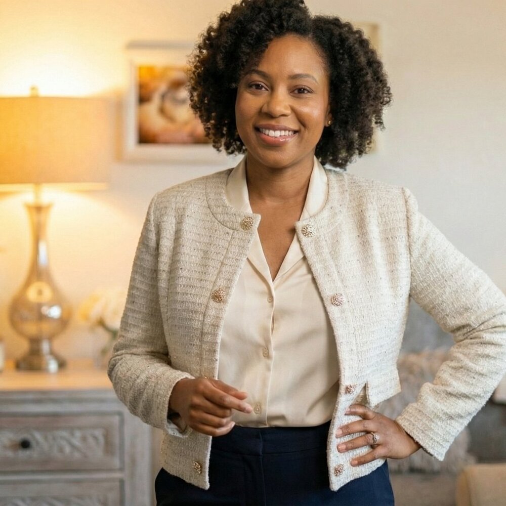 Elegant Cream Tweed Jacket